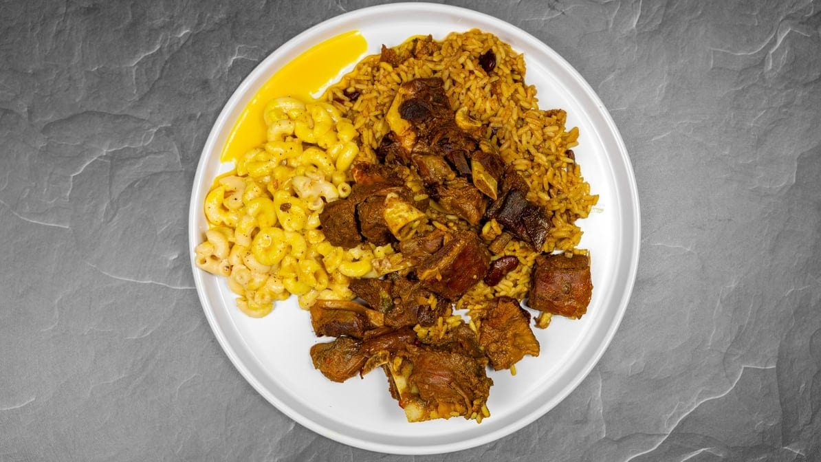 Curry Goat Dinner.