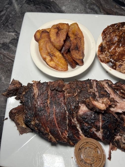Jerk Rib Tips Dinner.